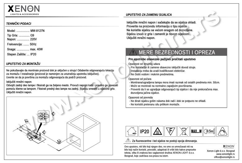 Zidna lampa MW-8127N