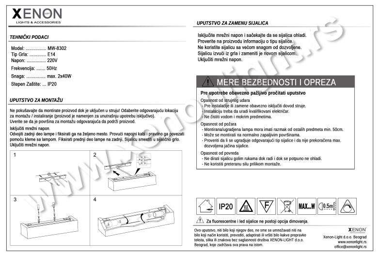 Zidna lampa MW-8302