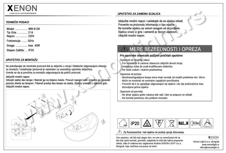 Zidna lampa MW-8138