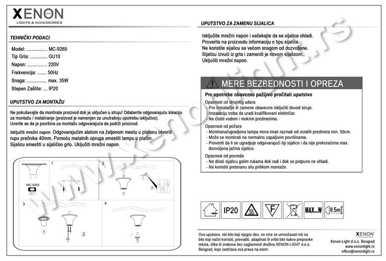 Gipsana lampa MC-9265