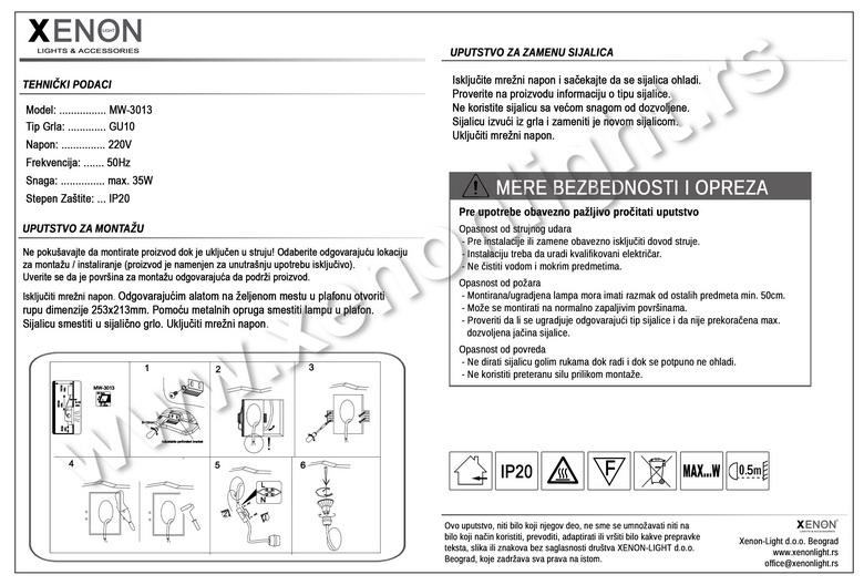 Gipsana lampa MW-3013