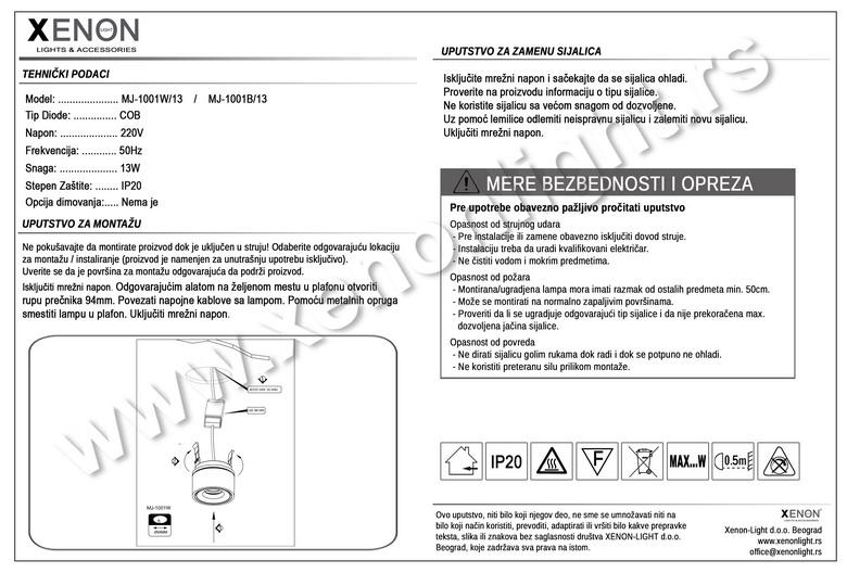 Moderna rasveta MJ-1001/13 BK