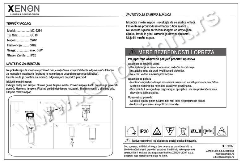 Gipsana lampa MC-9264