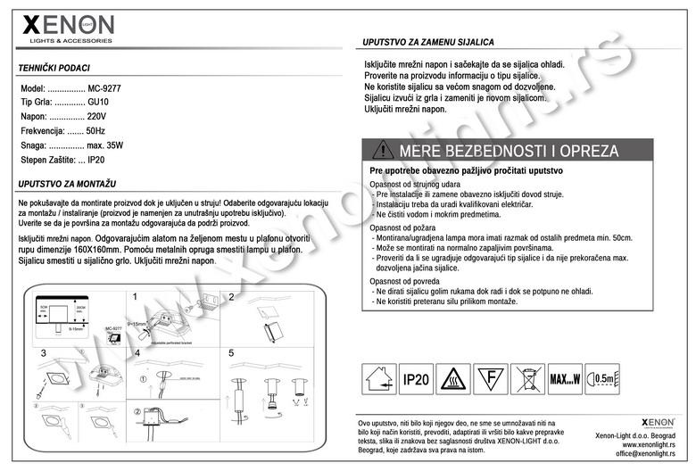 Moderna rasveta MC-9277 WH