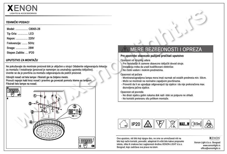 Led plafonjera C-8065-28/WW