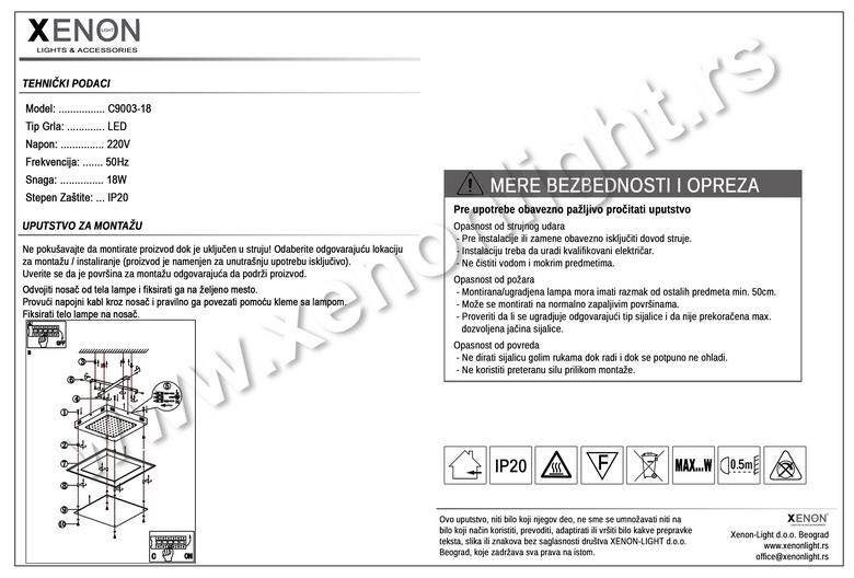 Led plafonjera C9003-18/WW