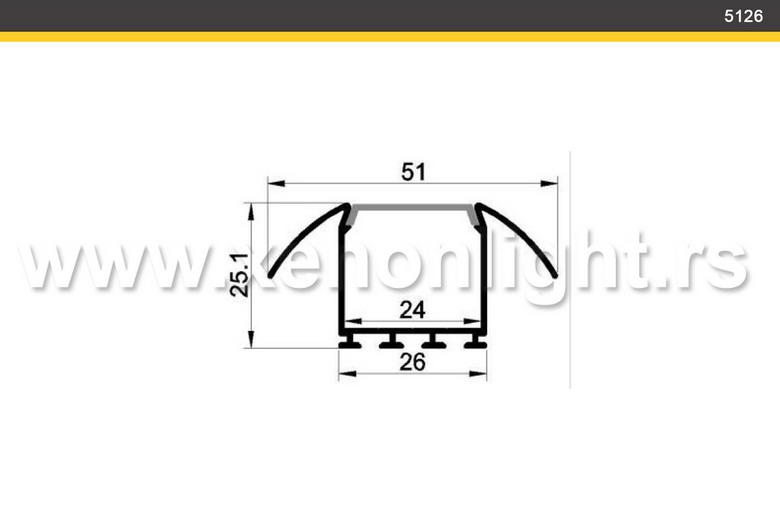 Aluminijumski led profil- Q-5126