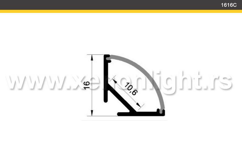 Aluminijumski led profil-Q-1616C