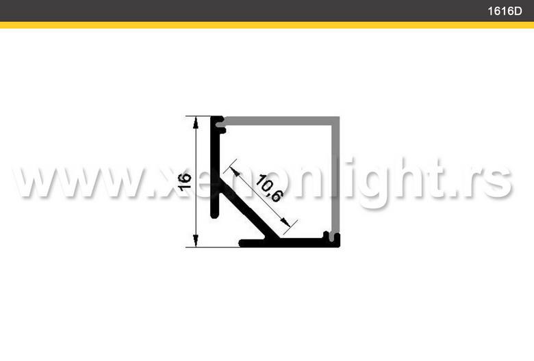 Aluminijumski led profil-Q-1616D