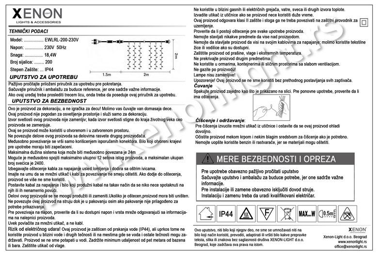 Novogodišnje svetiljke EWLRL-200-230V