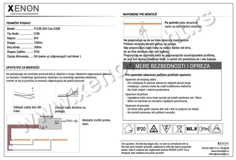 Led traka-FCOB-24V-Cxx-D308