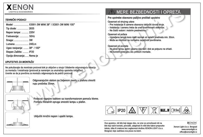 Led rozetna-ON-SA TYPE III 38˚