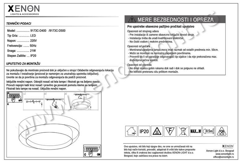 Led Plafonjera 9173C D400