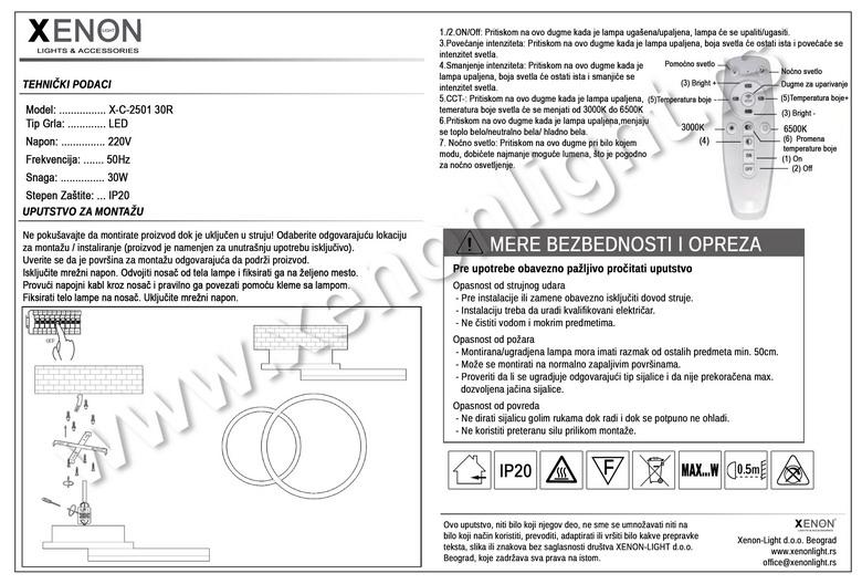 Led Plafonjera X-C-2501 30R