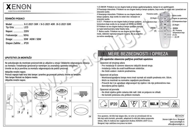 Led Plafonjera X-C-2021 30R/40R/60R