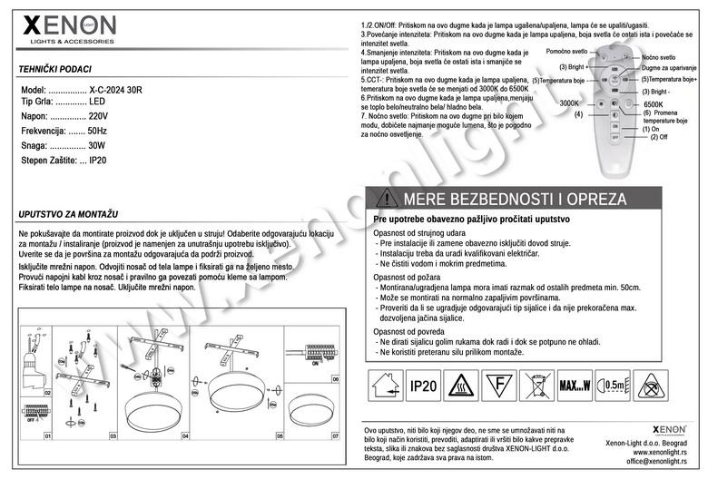 Led Plafonjera X-C-2024 30R