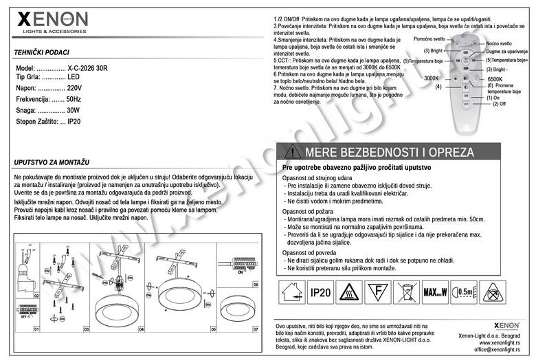 Led Plafonjera X-C-2026 30R