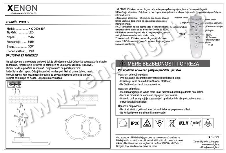 Led Plafonjera X-C-2600 30R