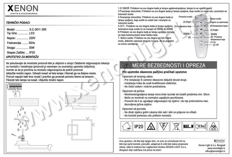 Led Plafonjera X-C-2611 30R