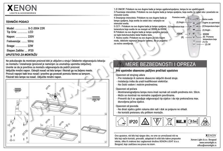 Led Plafonjera X-C-2004 22R