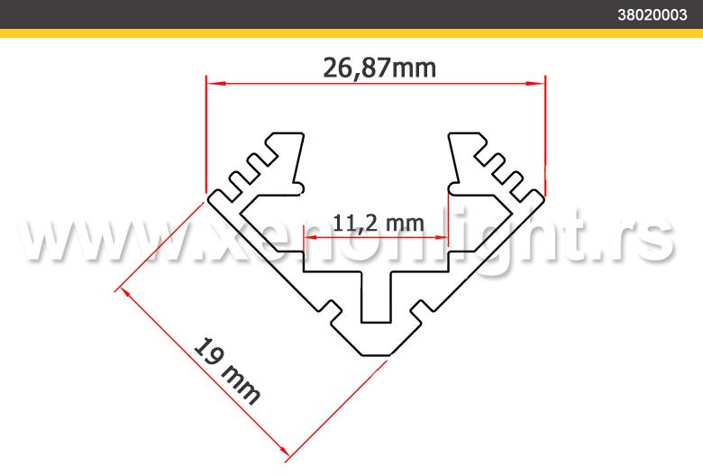 Aluminijumski led profil- ugaoni 03